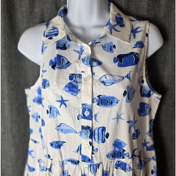 RACHEL ZOE Fish Print Midi Shirt Dress - Picture 2 of 12